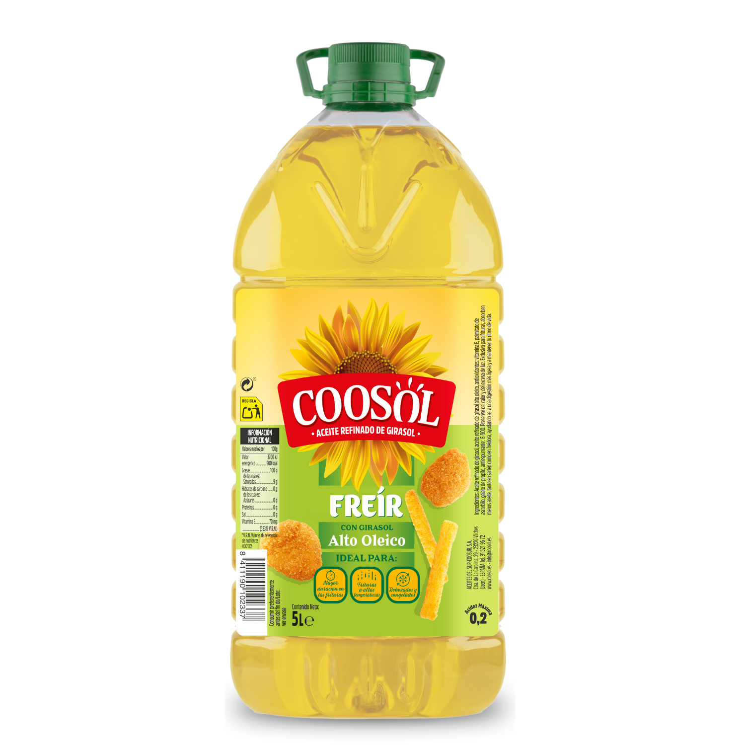 Coosol Aceite de Girasol Alto Oleico Especial Freír 5L